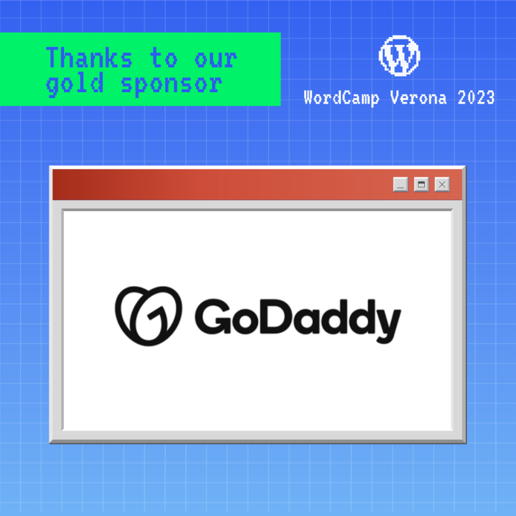 Grafica con ringraziamento al nostro sponsor Gold GoDaddy