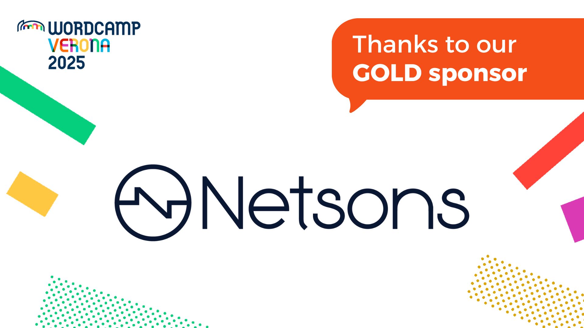 Grazie a Netsons, sponsor gold di WordCamp Verona 2025